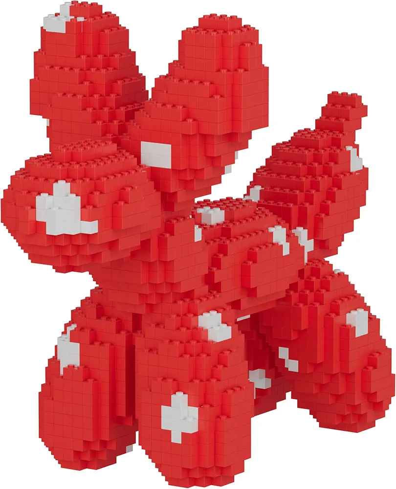 Animal Red Balloon Dog Micro Building Blocks Set（2787PCS） Gift for Adults and Kids