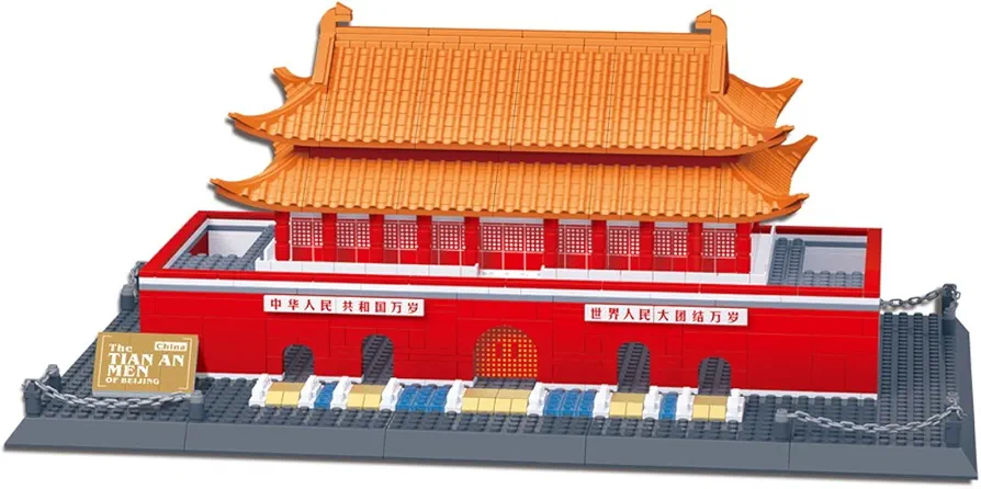 Wange Building & Construction 8016 The Tian an Men of Beijing China Building Blocks (758 Piece)