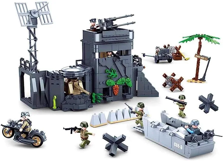 General Jim's Military Brick Building Set - German Atlantic Wall Normandy Beach D-Day Building Blocks Model Great Gift for History Enthusiast, Teens and Adults