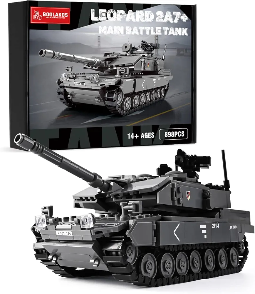 Leopard 2A7+ Tank Building Block, Military Army WW2 Tank Model Kit, Construction Set Gift Giving Toys for Teens and Adult (898 PCS)