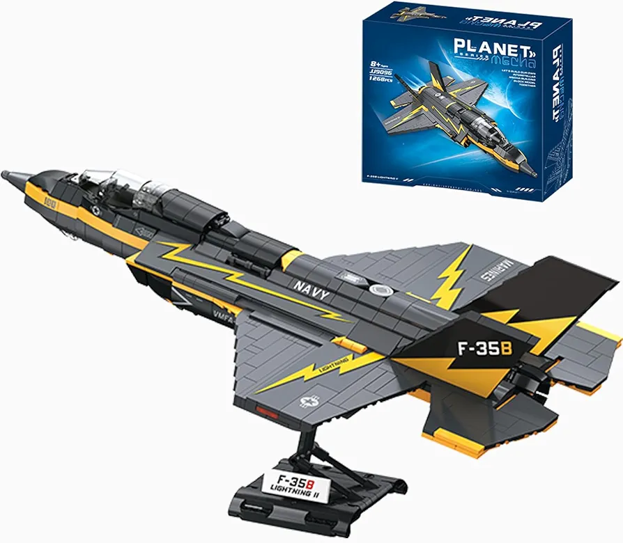 Military Series F-35 Lightning II Fighter Jet Air, Building Block Set Compatible with Lego Plane, Starplane Building and Military Toys, Gifts for Adult and Kid 8 9 10 11, 1268 PCS