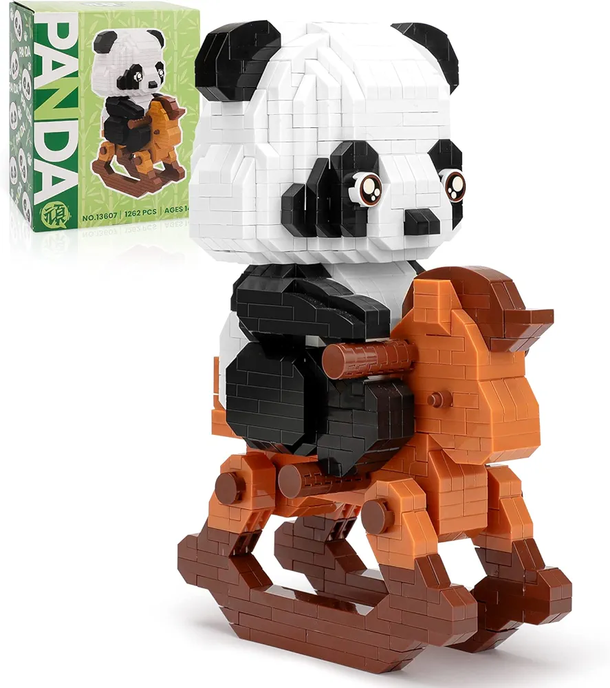 Mini Animals Building Blocks Sets for Goodie Bags, Party Favors for Kids 12+ 14+, 1262 PCS Small Set Micro Mini Panda Building Toy Bricks for Adults, Birthday Gift, Carnival Prizes