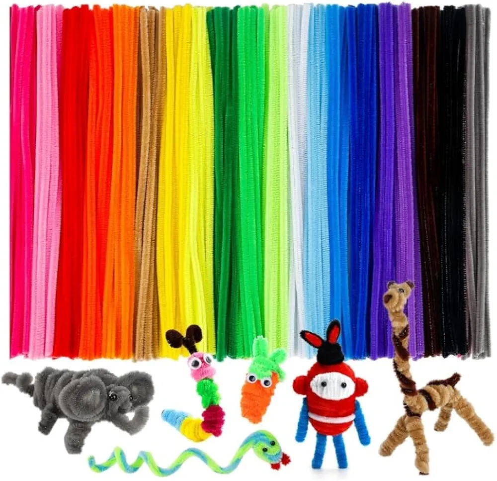 Pipe Cleaners, Pipe Cleaners Craft, Arts and Crafts, Crafts, Craft Supplies, Art Supplies 360 Multi-20 Color Pipe Cleaners Including 100pcs Google Eyes