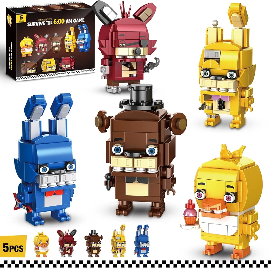 Five Nights Security Breach Building Block Toy, 5 Characters Action Figure, Horror Five Nights Game Toys Merch Building Set Toy for Boys Age 8-12, 988Pcs