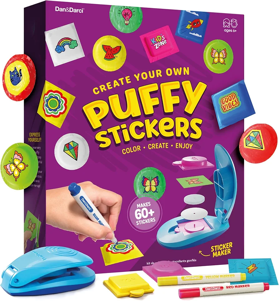 Puffy Sticker Maker Kit for Kids - Make Your Own 3D Stickers - Create DIY Squishy Arts and Crafts - Easter Craft Kits for Girls & Boys Ages 6-10 - Birthday Gift Ideas Age 6 7 8 9 10 Year Old Gifts