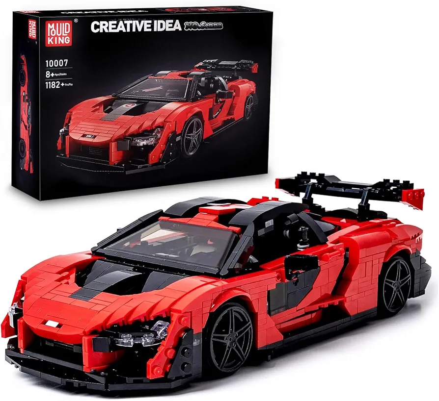 Mould King Super car Sanna MOC Building Blocks and Construction Toy, Collectible Cars Set to Build, 1:12 Scale Sports Car Model Toys for Kids 8+Age and Adults-1182 Pcs