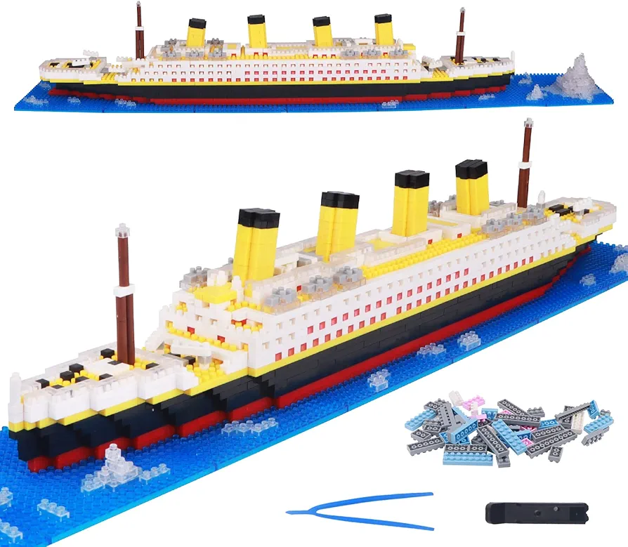 YAOYU Micro Mini Titanic Model Building Block Set, with 1860Pcs 3D Puzzle Sets DIY Educational Block Toys, Gift for Kids and Adults