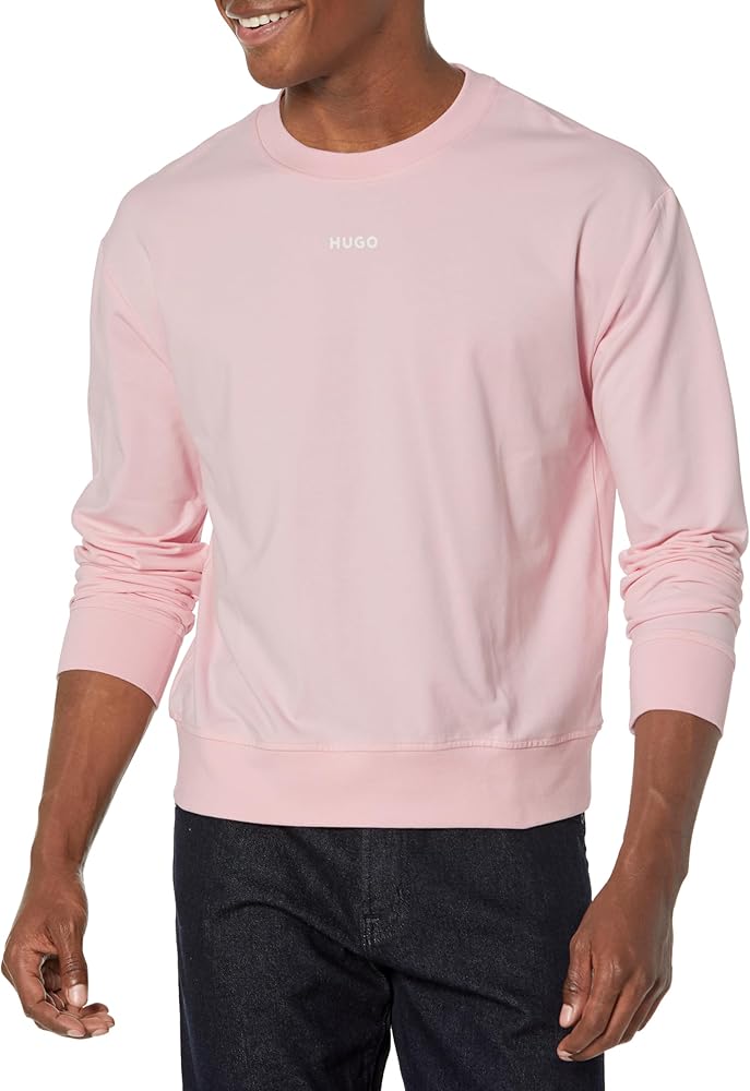 HUGO Men's Center Logo Relaxed Fit Jersey Sweatshirt