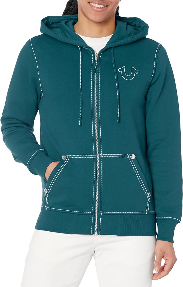 True Religion Men's Big T Zip Up Hoodie