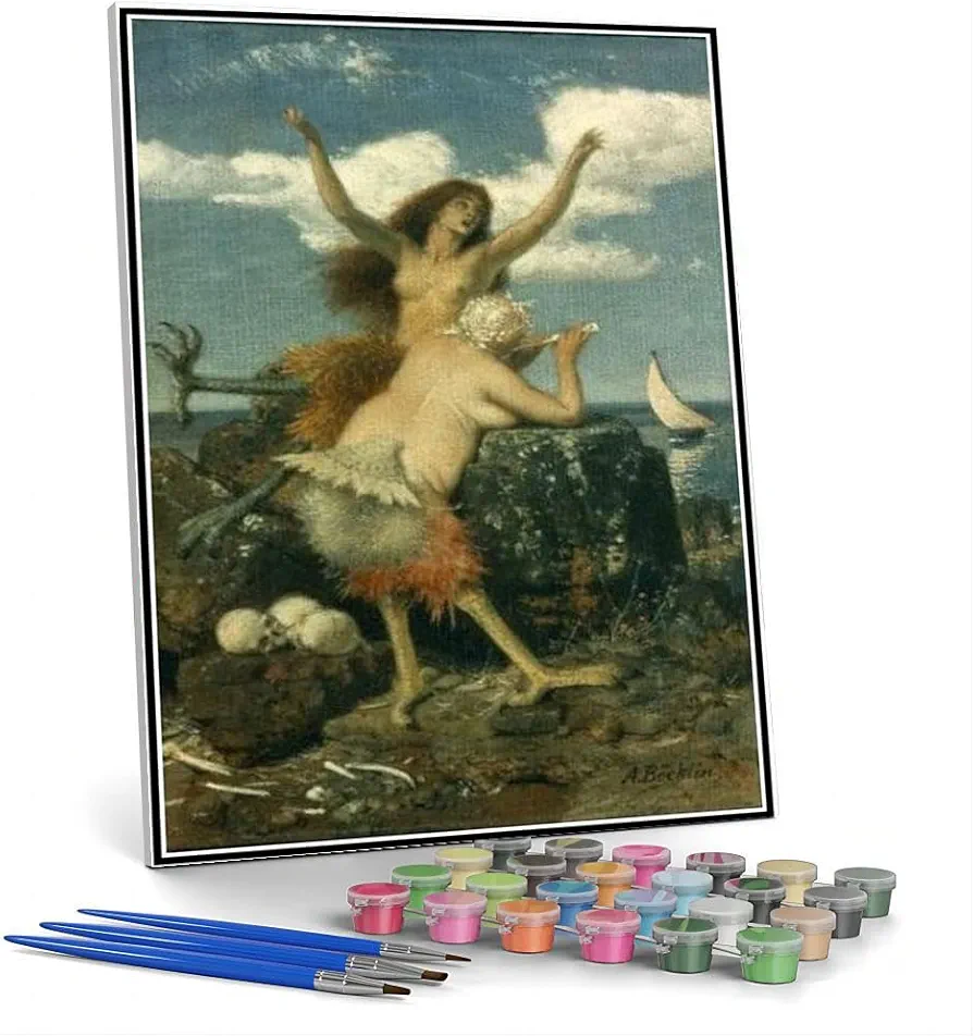 Paint by Numbers Kits for Adults and Kids Sirens Painting by Arnold Bocklin Arts Craft for Home Wall Decor