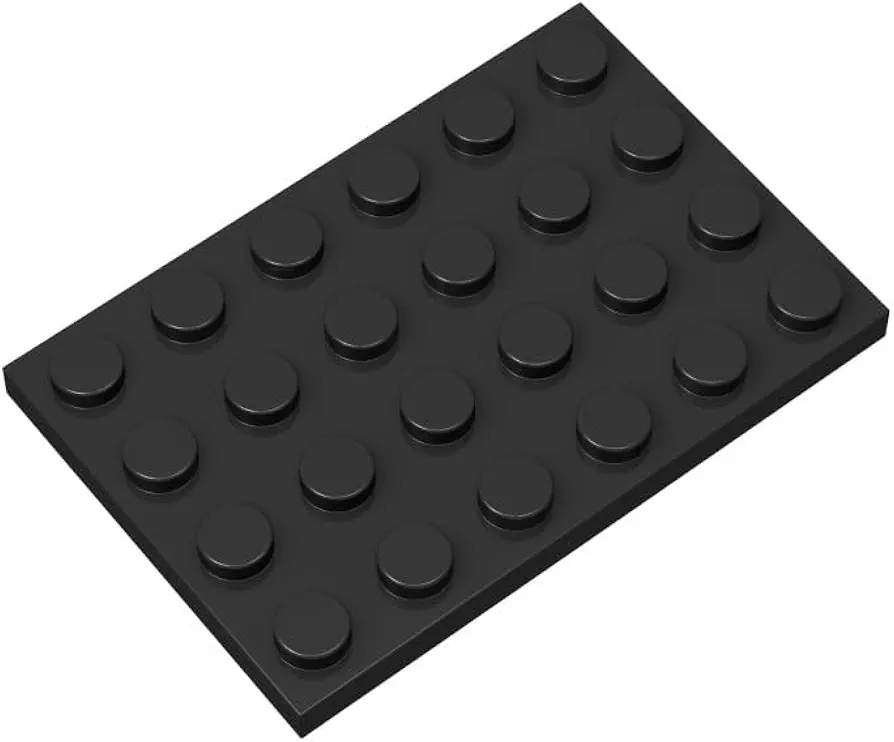 Classic Black Plates Bulk, Black Plate 4x6, Building Plates Flat 50 Piece, Compatible with Lego Parts and Pieces: 4x6 Black Plates(Color: Black)