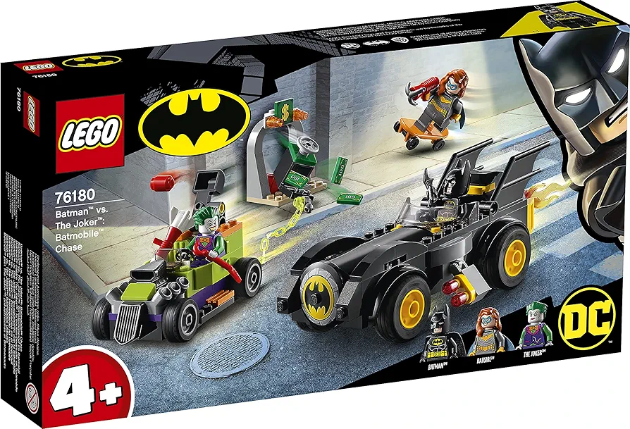 LEGO 76180 Super Heroes Batman vs The Joker: Batmobile Race & Hot Rod, Car Toy, Superhero, for Kids 4+