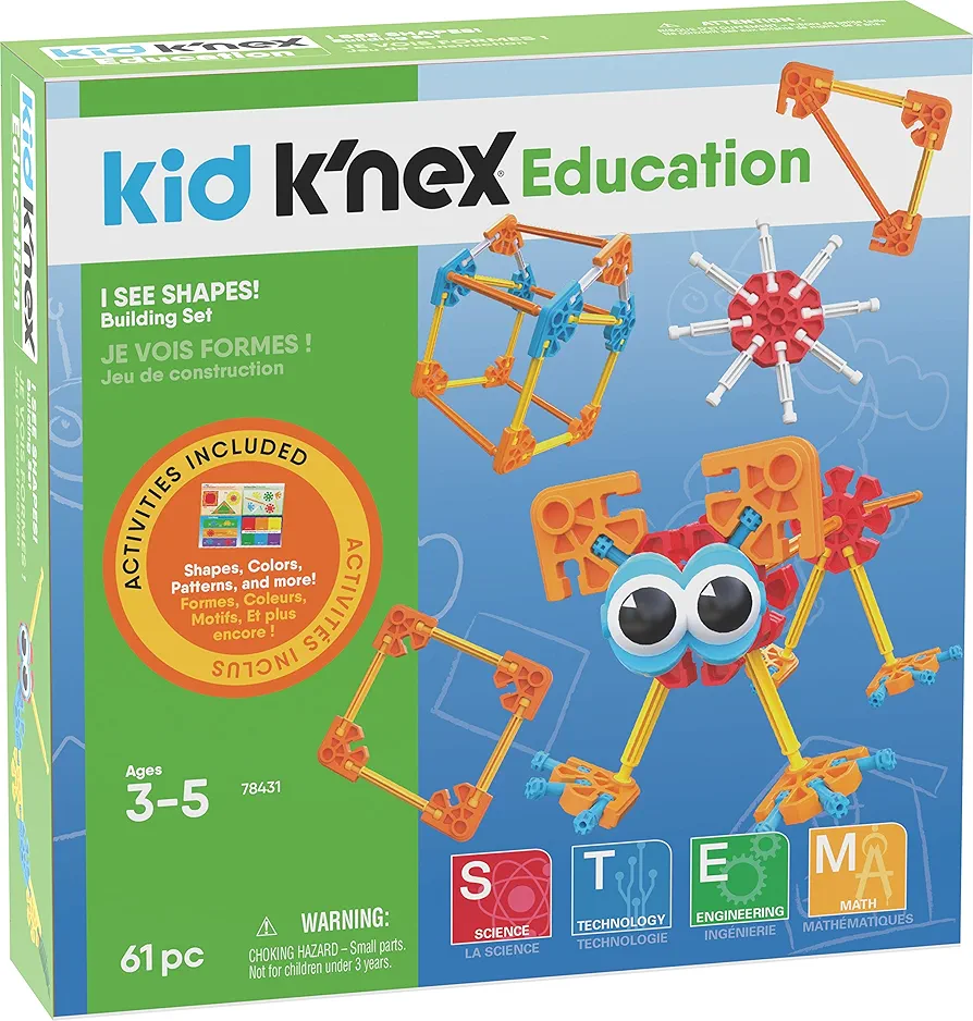 K'NEX Education Kid I See Shapes! Ages 3-5 Preschool Learning Toy Building Sets (61 Piece) (Amazon Exclusive)