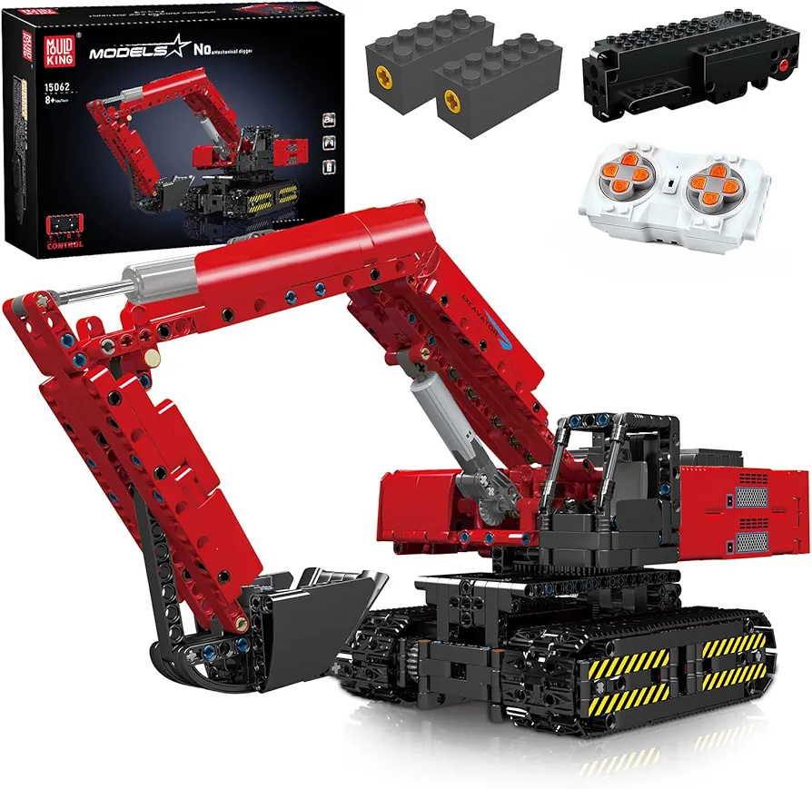 Mould King 15062 Heavy-Duty Excavator Building Kit, APP RC Control Excavator Construction Model to Build, Birthday Gift Toy for Kids Age 8+ /Adult