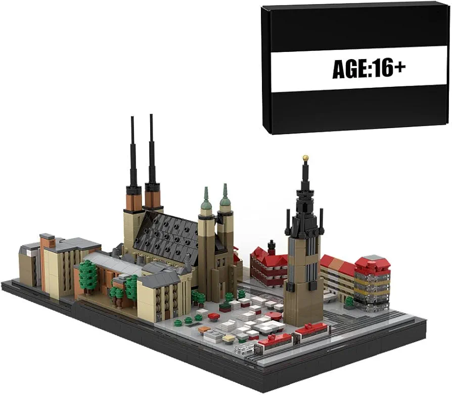 Medieval Street View Building Set, MOC-188589 1/500 Scale Germany City of Five Towers Assembly Building Blocks Set (2689PCS)