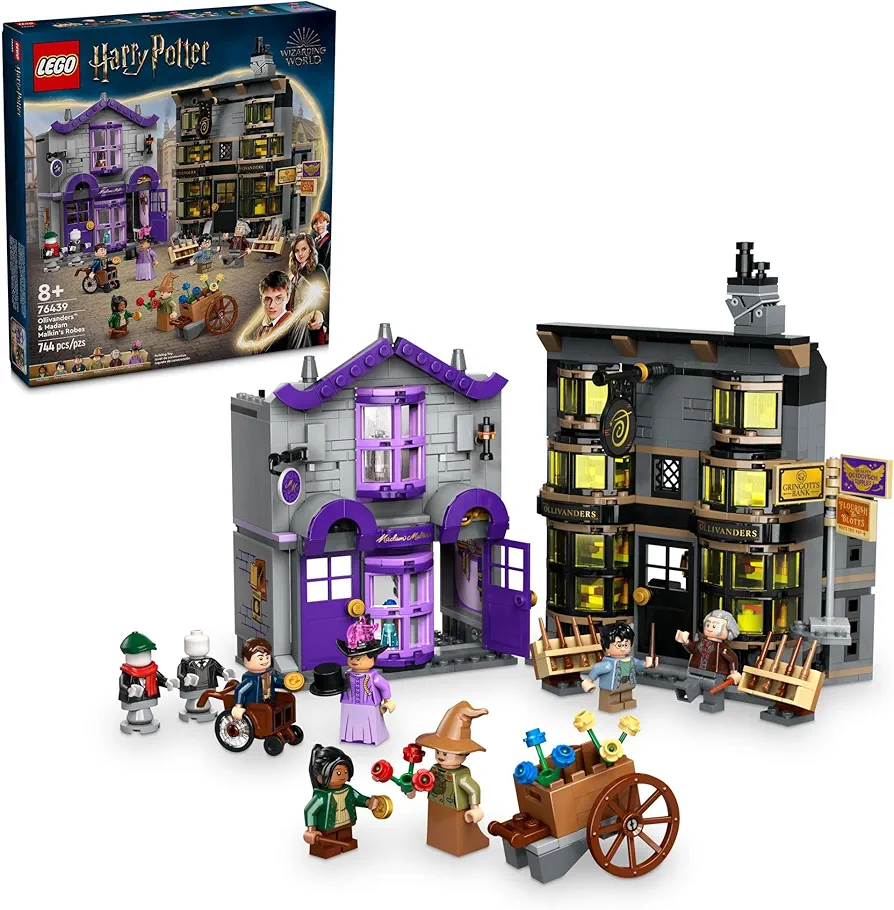 LEGO Harry Potter Ollivanders & Madam Malkin's Robes, Fun Harry Potter Collectibles, Diagon Alley Shop Playset for Kids, Harry Potter Toy for 8 Year Olds, Wizard Gift for Girls, Boys or Any Fan, 76439