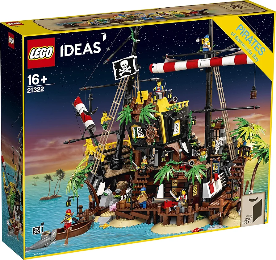 LEGO Ideas Pirates of Barracuda Bay 21322 Building Kit, Cool Pirate Shipwreck Model with Pirate Action Figures for Play and Display, Makes a Great Birthday or Holiday Gift (2,545 Pieces)