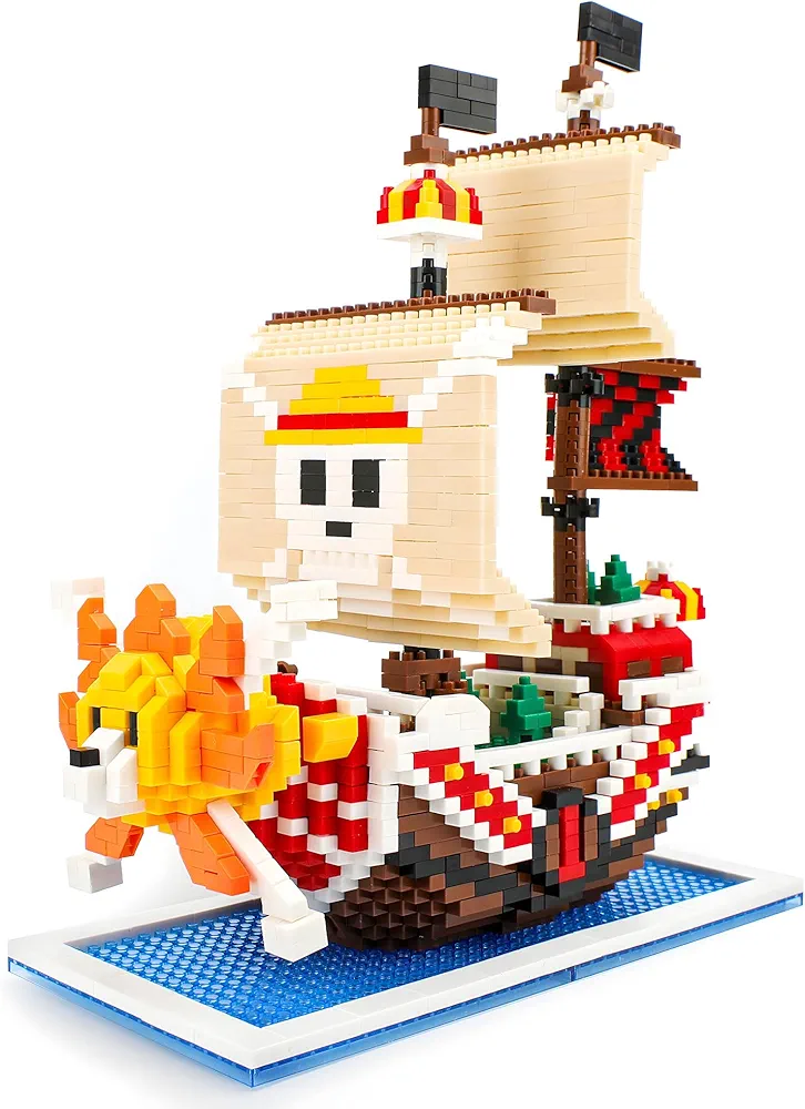 Pirate Ship Model Diamond Blocks Building Set for OP Anime Fans, 9+ Boys Girls, Adults- Sunny 1680 Pcs